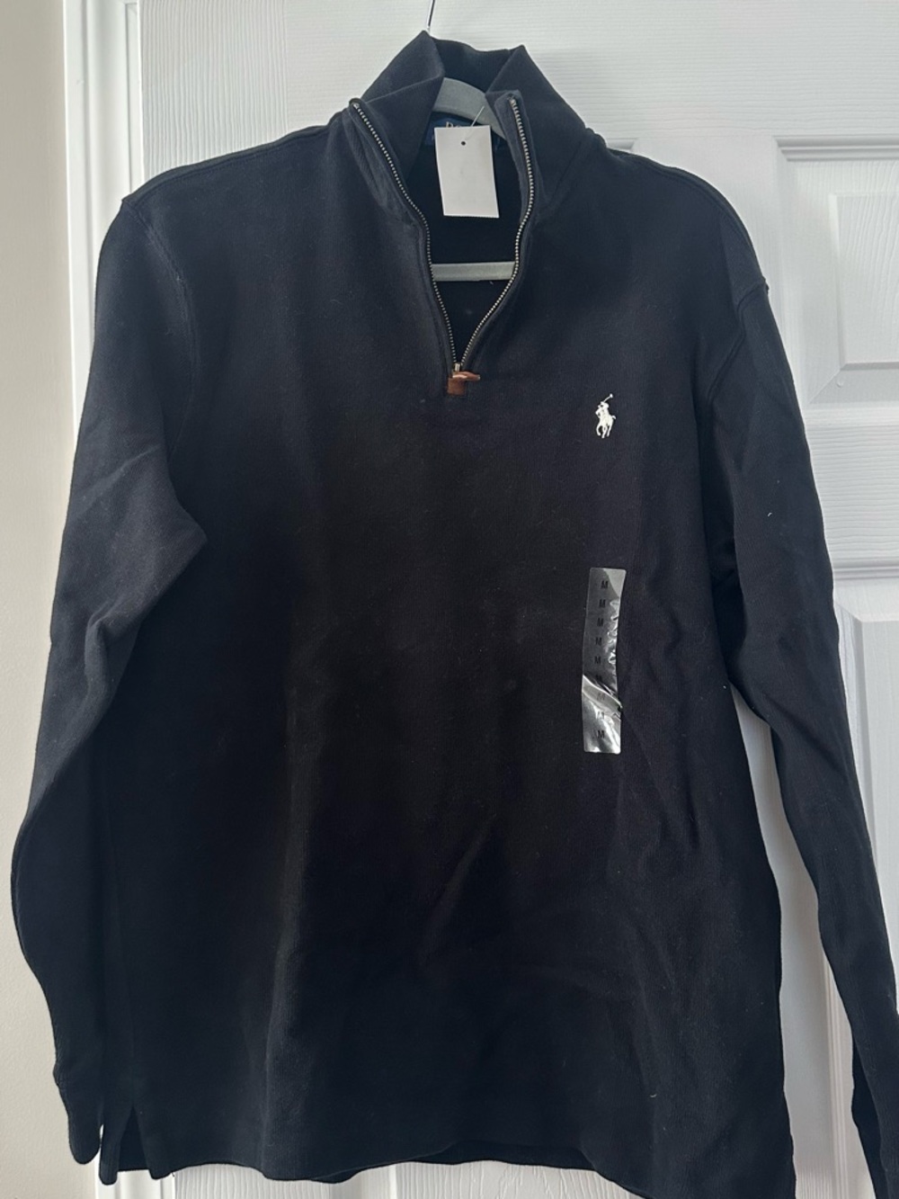 Polo by Ralph Lauren Black Quarter-Zip Pullover Sweater
